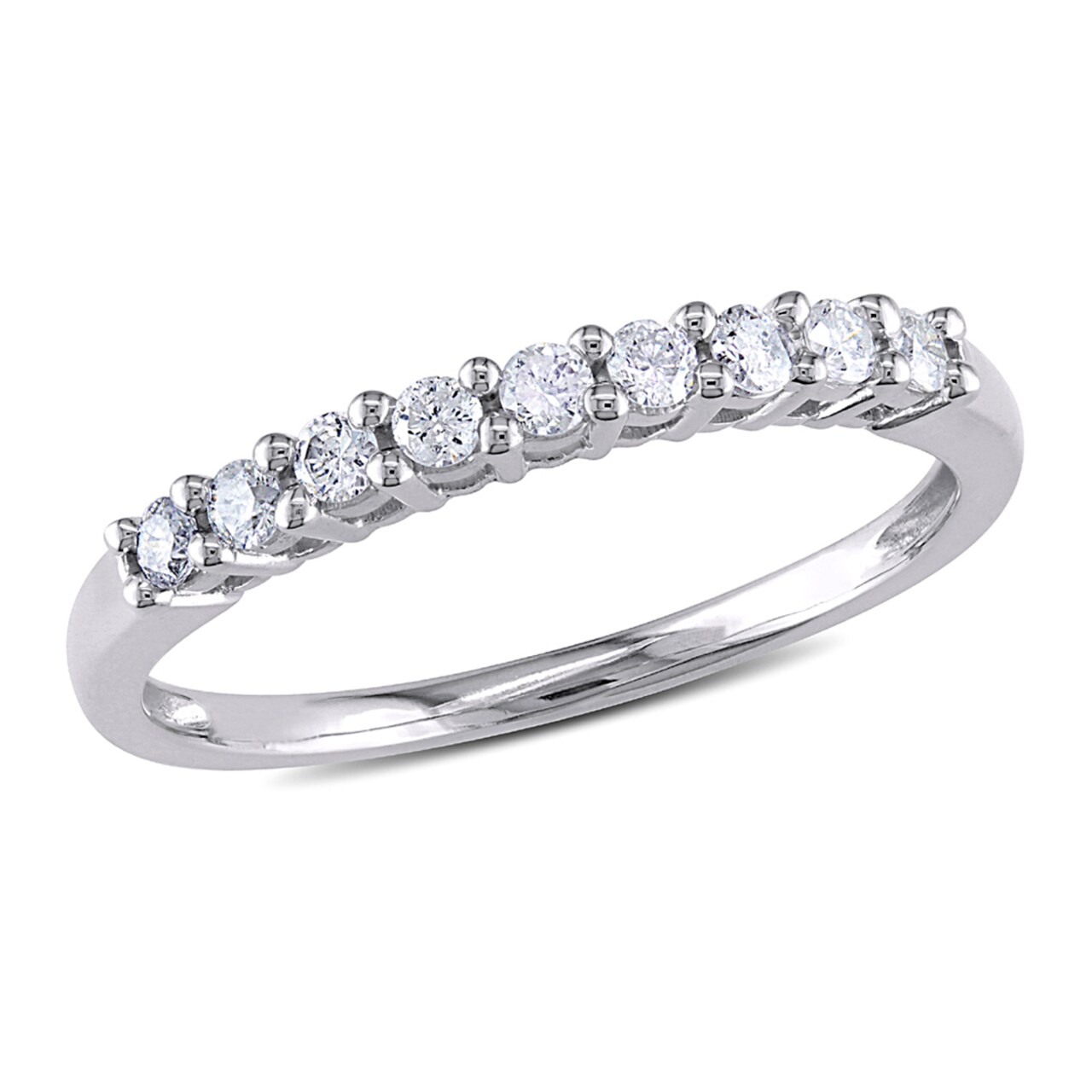 Gem And Harmony 1/4 Carat (ctw) Diamond Anniversary Band Ring in 10K White Gold